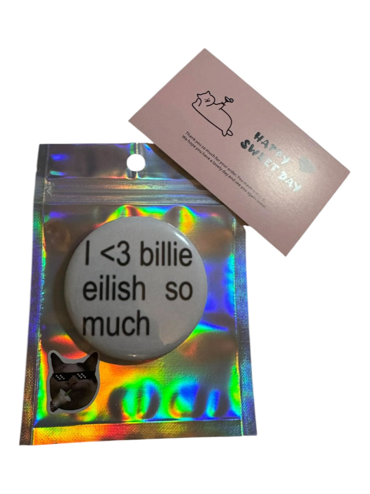 I Love Billie Eilish So Much | przypinka 58mm