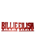 Czerwony napis Billie Eilish