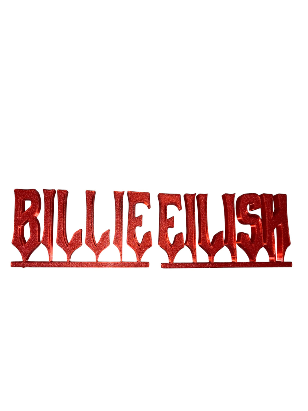 Czerwony napis Billie Eilish