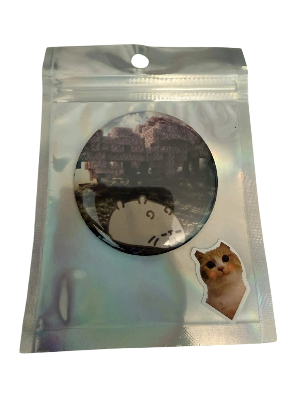 Pusheen w Minecraft | Przypinka 58 mm
